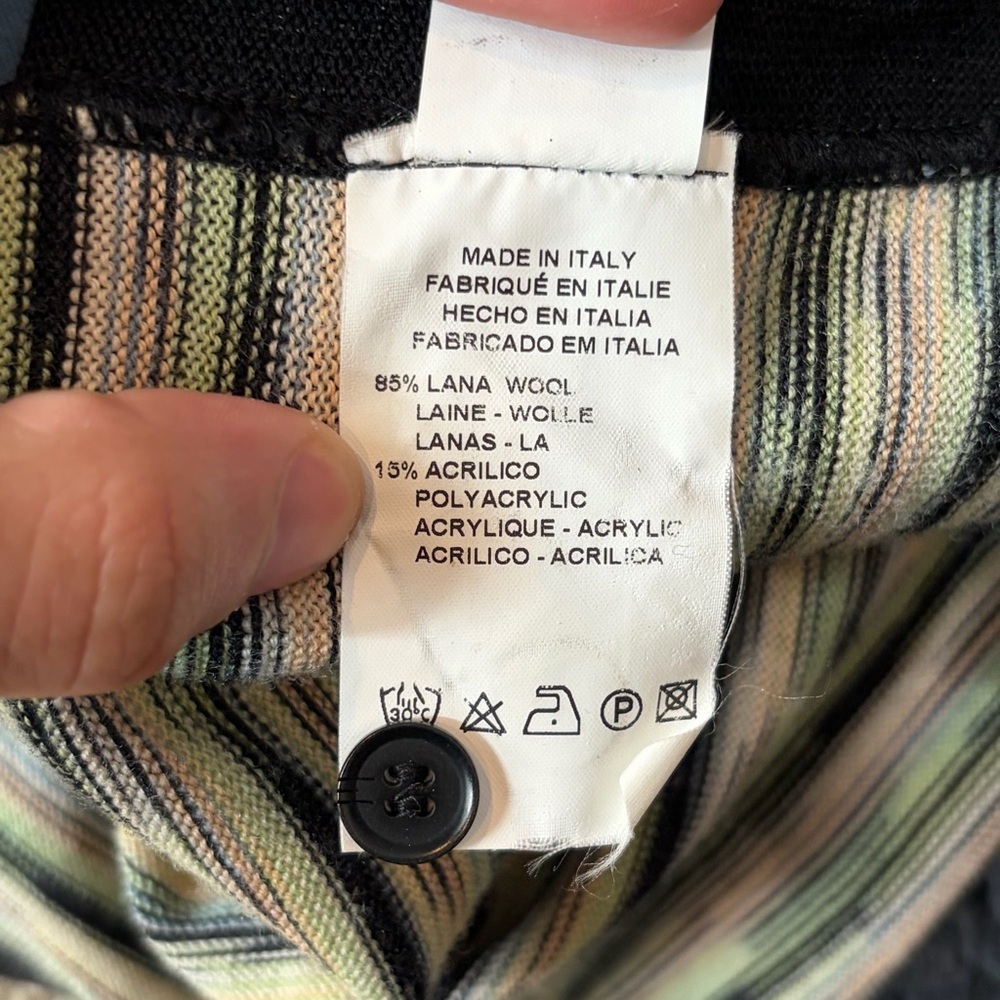 M Missoni cropped cardigan multi stripe black trim wool blend sweater size 10 - Picture 12 of 14